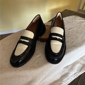 Madewell Black and Cream Women’s Loafers